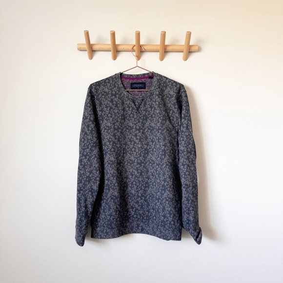 Ted Baker Tops - Ted Baker Gray Floral Sweatshirt